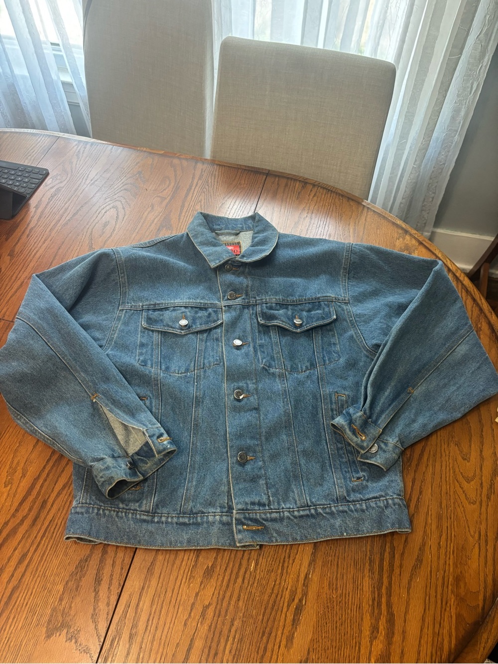 VTG 90s Wrangler Hero blue denim jean trucker jacket men's M